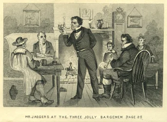 Große Erwartungen - Mr. Jaggers im Three Jolly Bargemen, ca. 1862